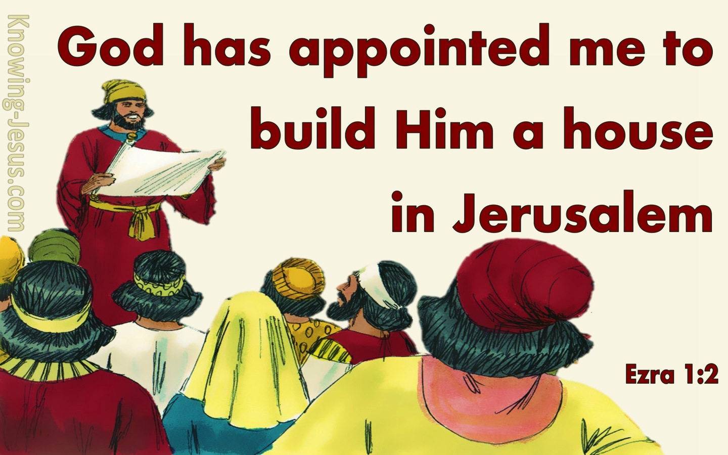 Ezra 1:2 God Appointed Cyrus To Build Him A House (red)